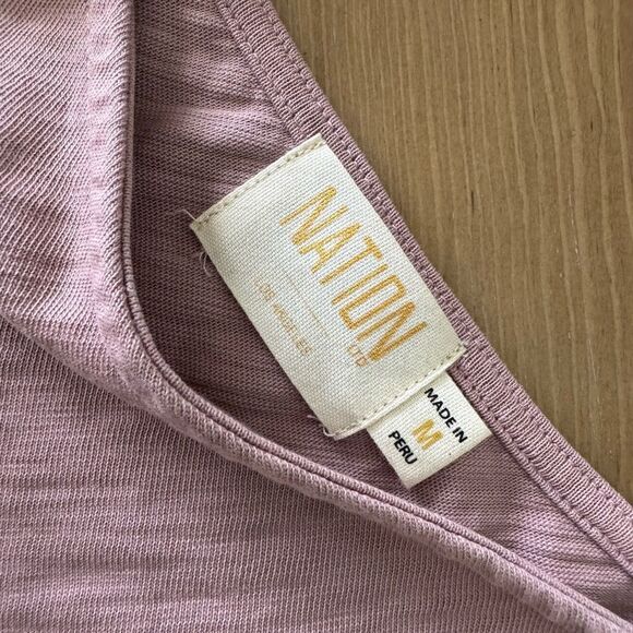 Nation LTD Sabrina One Shoulder Pink Top Size Medium - Picture 8 of 9